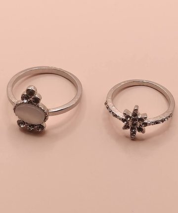 2 piece W 18k Gold plated Atrificale Ring💍