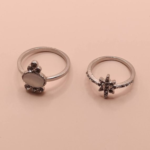 2 piece W 18k Gold plated Atrificale Ring💍