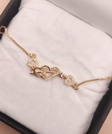 Gold plated Heart Design Bracelet