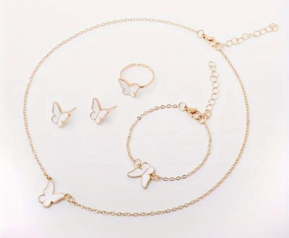 5 piece Nackless+ Rings + bracelet+ Earring Set