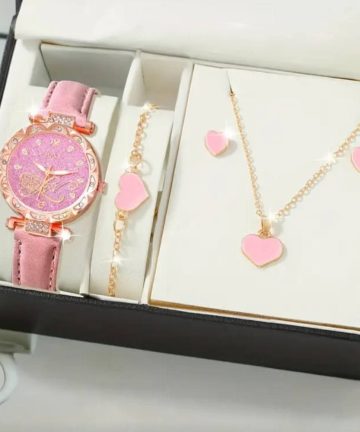 6 piece jewellery Set Watch + Nackless+ Ring +Earings + Bracelet