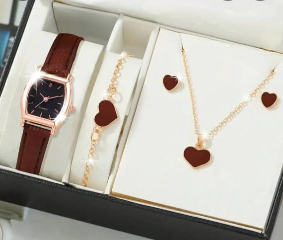 6 piece jewellery Set Watch + Nackless+ Ring +Earings + Bracelet