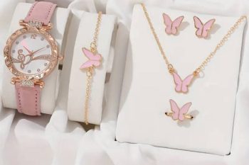 6 piece jewellery Set Watch + Nackless+ Ring +Earings + Bracelet