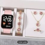 6 piece jewellery Set Watch + Nackless+ Ring +Earings + Bracelet