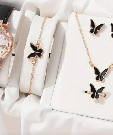 6 piece jewellery Set Watch + Nackless+ Ring +Earings + Bracelet