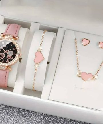 6 piece jewellery Set Watch + Nackless+ Ring +Earings + Bracelet