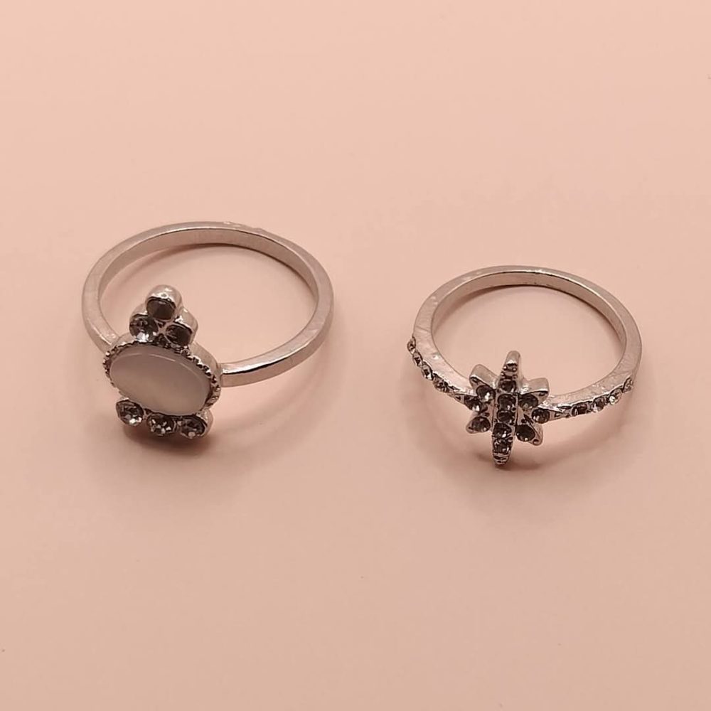 2 piece W 18k Gold plated Atrificale Ring💍