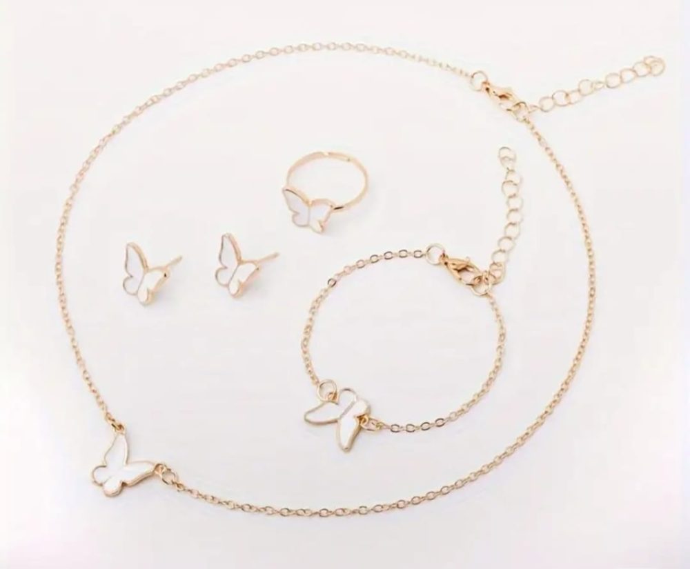 5 piece Nackless+ Rings + bracelet+ Earring Set