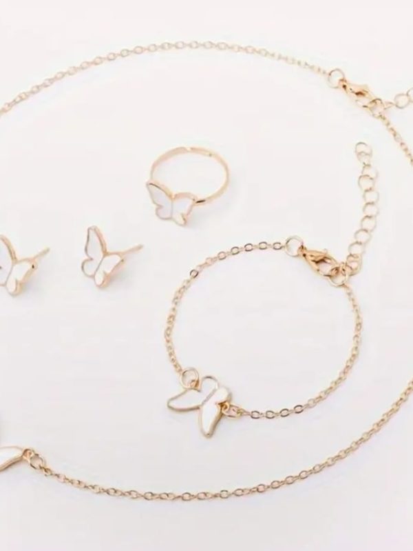 5 piece Nackless+ Rings + bracelet+ Earring Set