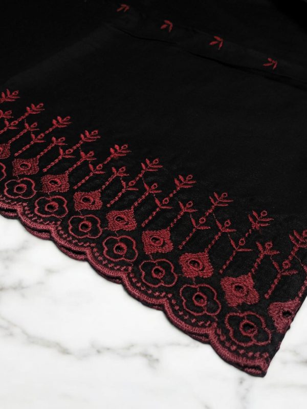 Summer black Bareeze Chicken lawn Chadar For Women
