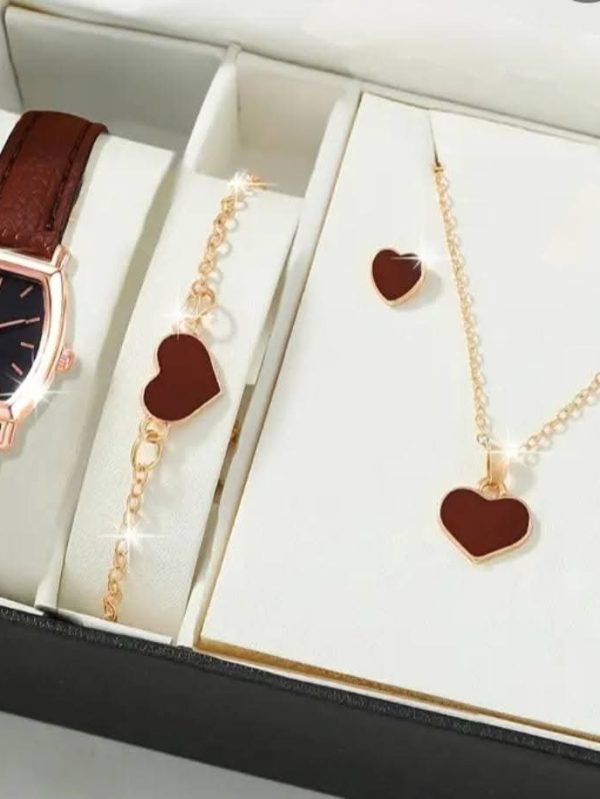 6 piece jewellery Set Watch + Nackless+ Ring +Earings + Bracelet