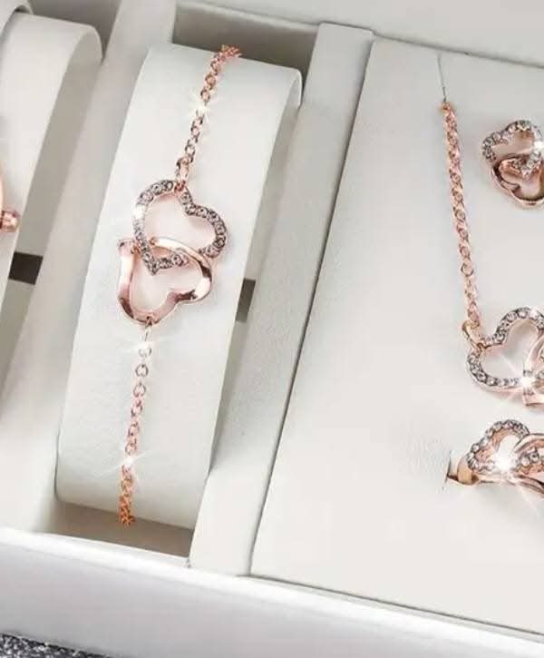 6 piece jewellery Set Watch + Nackless+ Ring +Earings + Bracelet