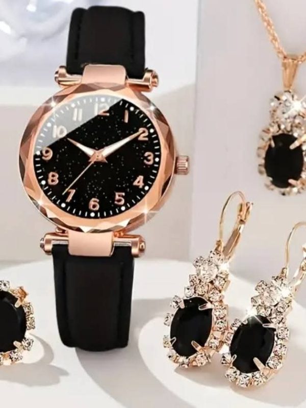 6 piece jewellery Set Watch + Nackless+ Ring +Earings + Bracelet
