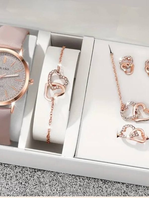 6 piece jewellery Set Watch + Nackless+ Ring +Earings + Bracelet