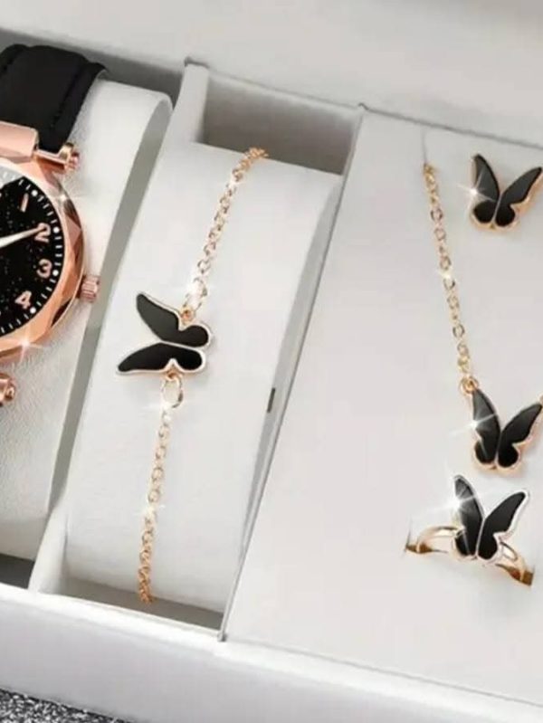 6 piece jewellery Set Watch + Nackless+ Ring +Earings + Bracelet