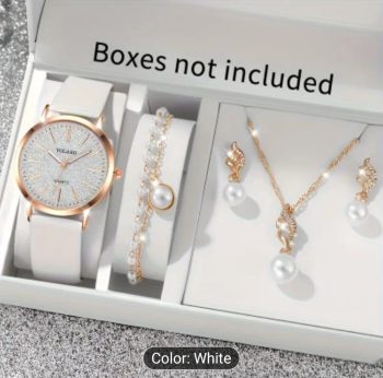 Elegant Women's Watch & Jewelry Gift Set – Multiple Styles & Colors