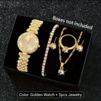 Zarcon Elegant Watch + Jewellery Set With Braclet For Women