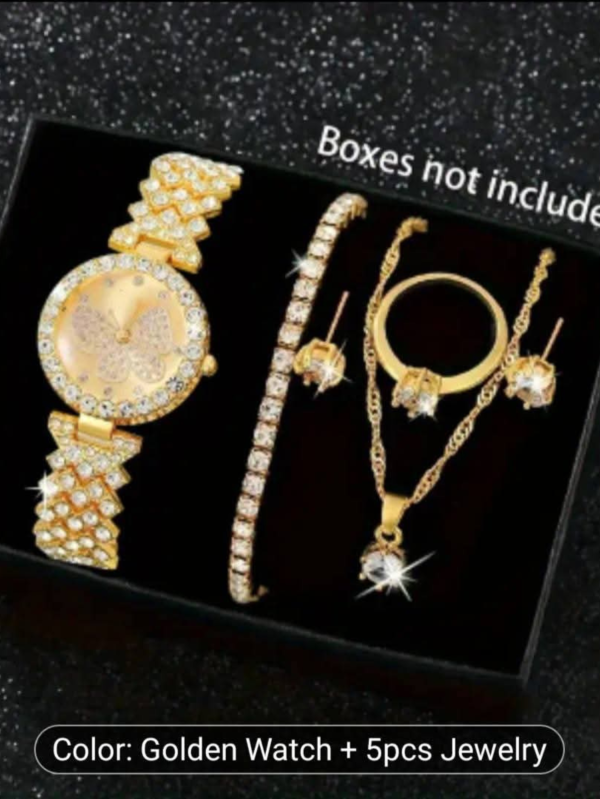 Zarcon Elegant Watch + Jewellery Set With Braclet For Women