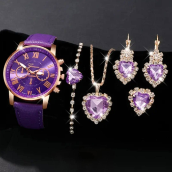 Zarcon Elegant Watch + Jewellery Set With Braclet For Women