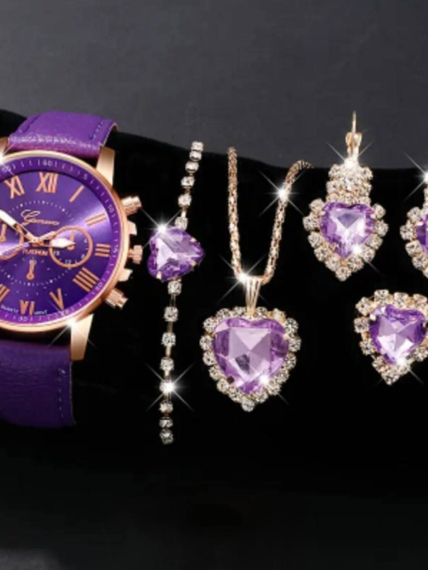 Zarcon Elegant Watch + Jewellery Set With Braclet For Women