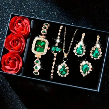 Zarcon Elegant Watch + Jewellery Set With Braclet For Women