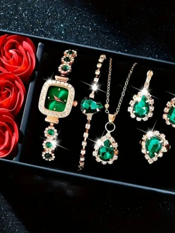 Zarcon Elegant Watch + Jewellery Set With Braclet For Women