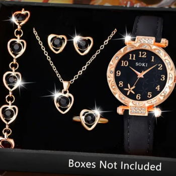 Elegant Women's Watch & Jewelry Gift Set – Multiple Styles & Colors