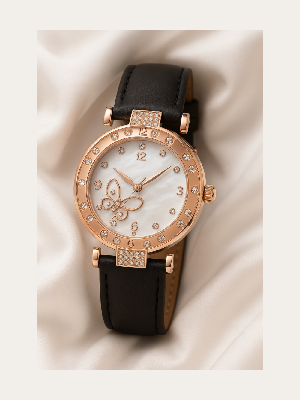 Butterfly Charm Watch + Jewelry Set | Luxe 6-in-1 Black Edition for Women - Image 4