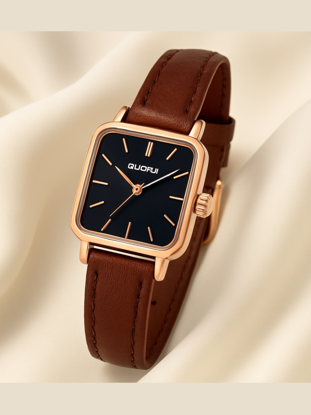 Heart Charm Watch & Jewelry Set | Elegant 4-in-1 Rose Gold & Maroon Gift for Women - Image 3
