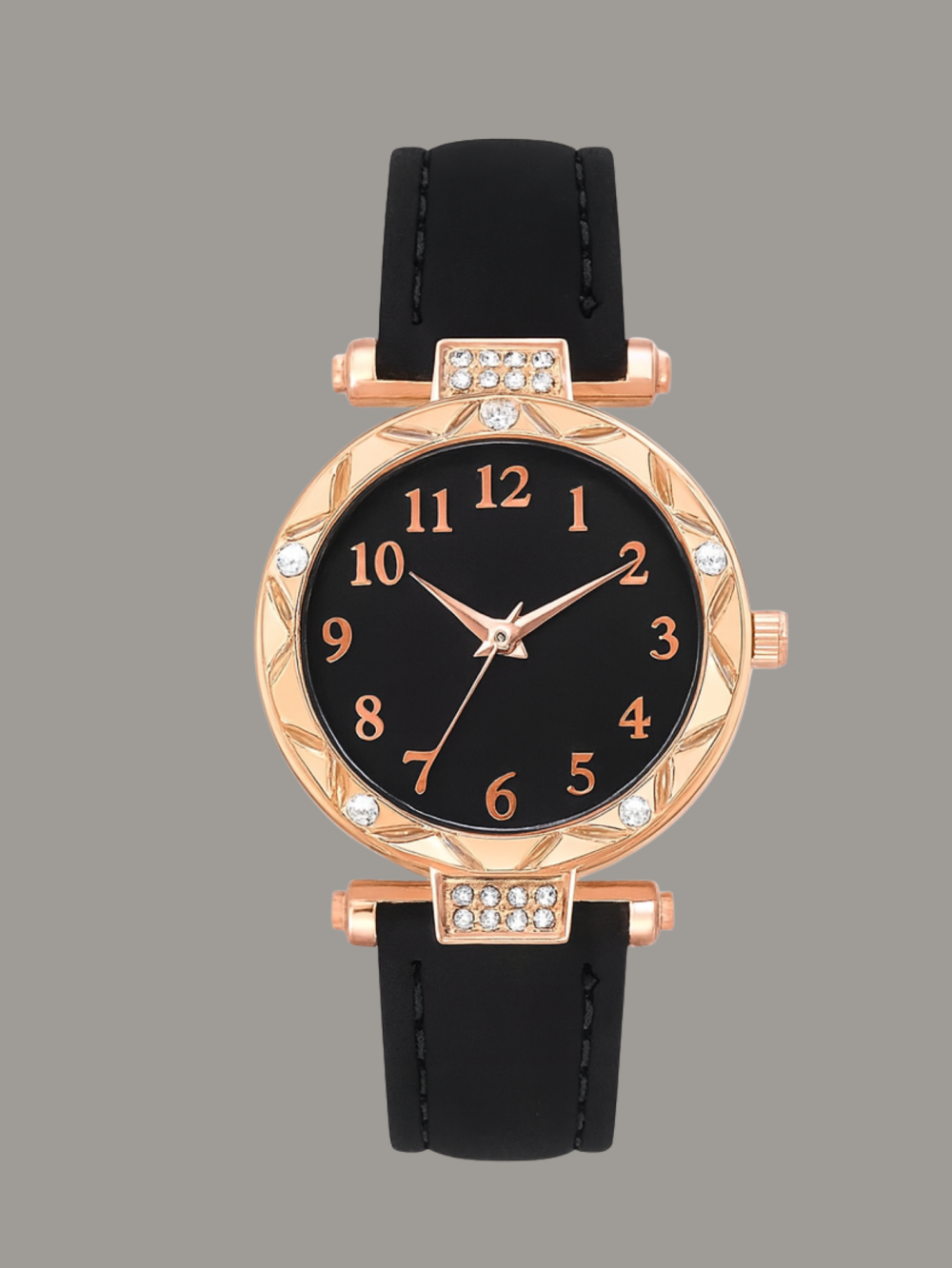 Black Heart Watch & Jewelry Set | Elegant 4-in-1 Gift Combo for Women – Rose Gold & Black - Image 4